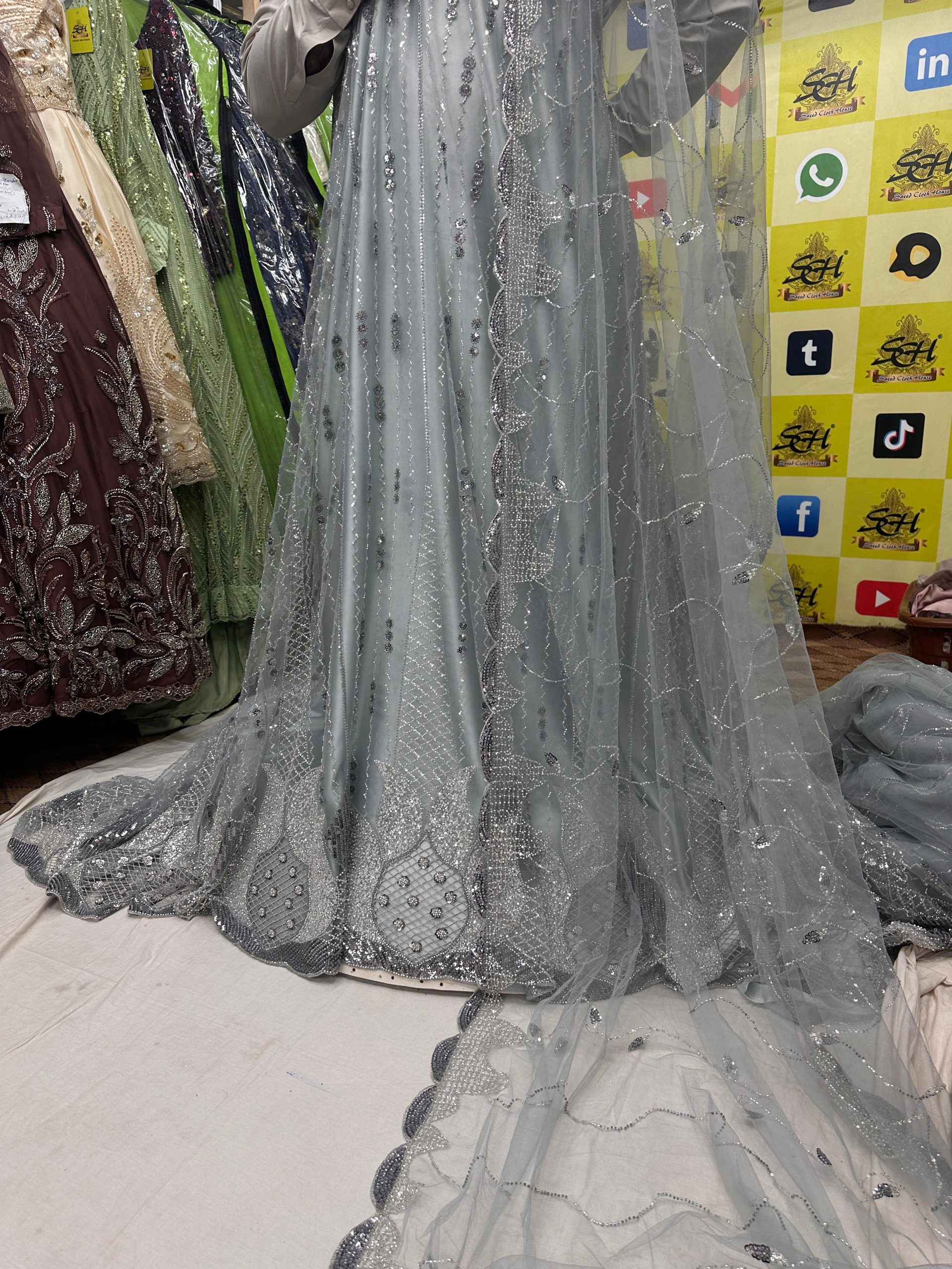 SC1 Gray Beads and sequence work Cutdana Fabrics