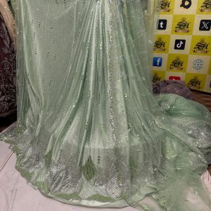 SC2 Green Beads and sequence work Cutdana Fabrics