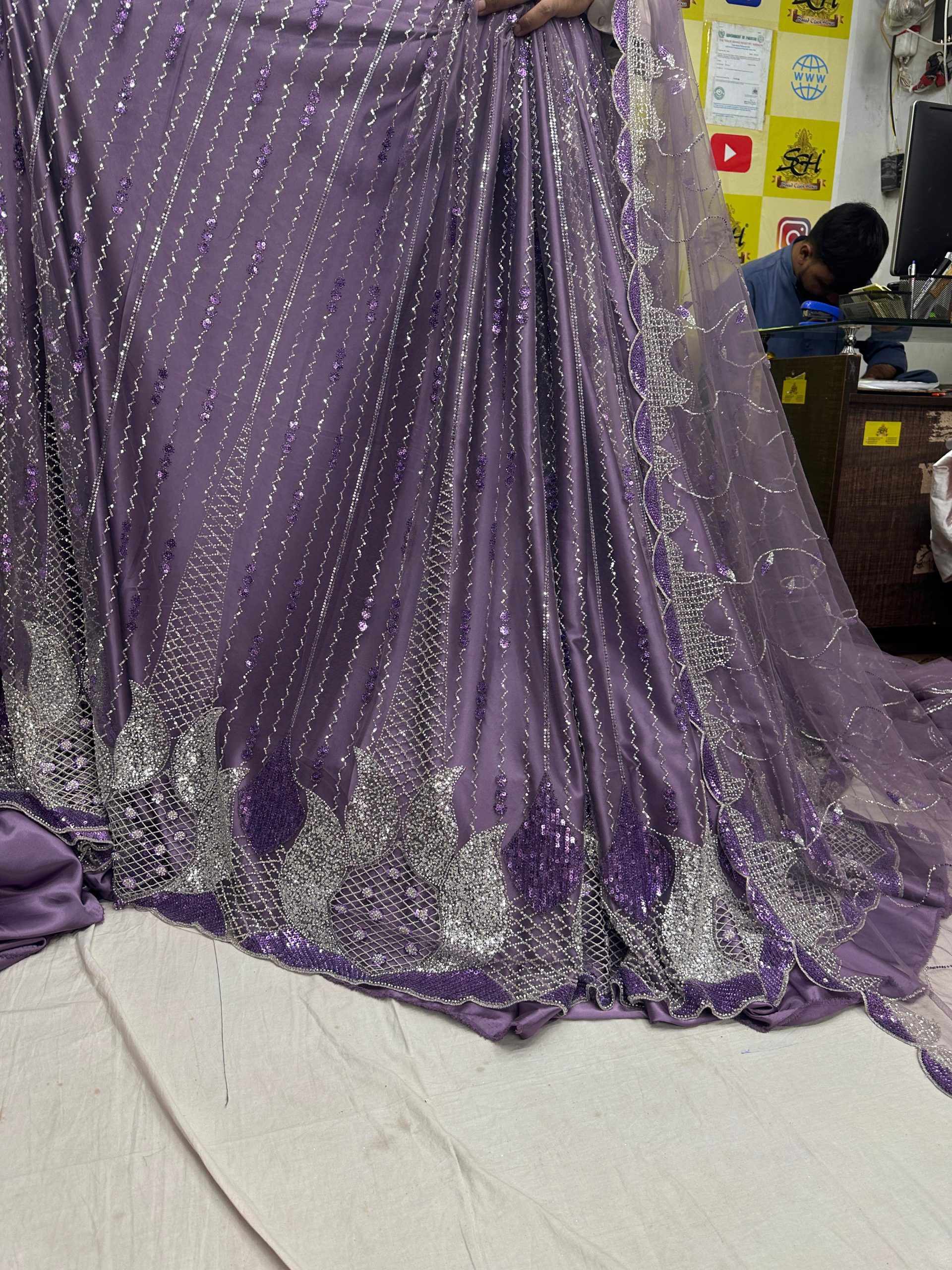 SC4 Purple Beads and sequence work Cutdana Fabrics