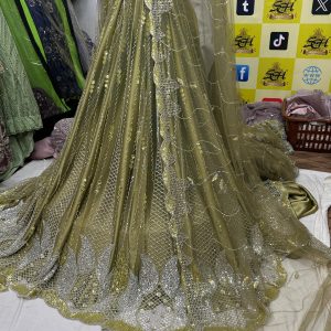 SC8 Green Beads and sequence work Cutdana Fabrics