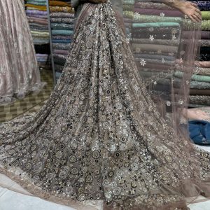 SC10 Taupe Color Beads and sequence work Cutdana Fabrics