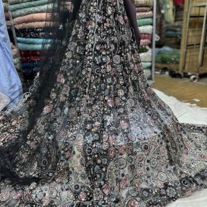 SC11 Black Beads and sequence work Cutdana Fabrics