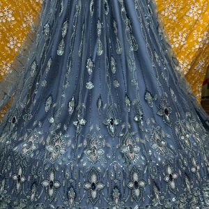 SC14 Light Blue Beads and sequence work Cutdana Fabrics