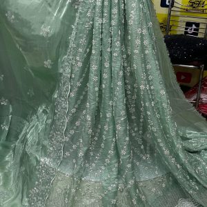 SC19 Light Green Beads and sequence work Cutdana Fabrics