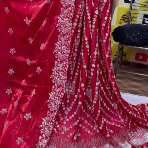 SC21 Red Beads and sequence work Cutdana Fabrics