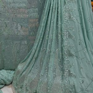 SC22 Sea Green and sequence work Cutdana Fabrics