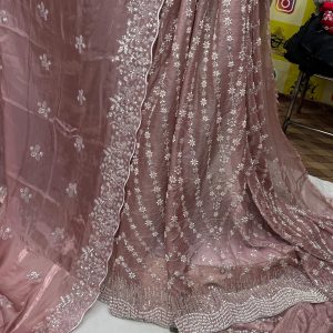 SC24 Dusty Rose and sequence work Cutdana Fabrics